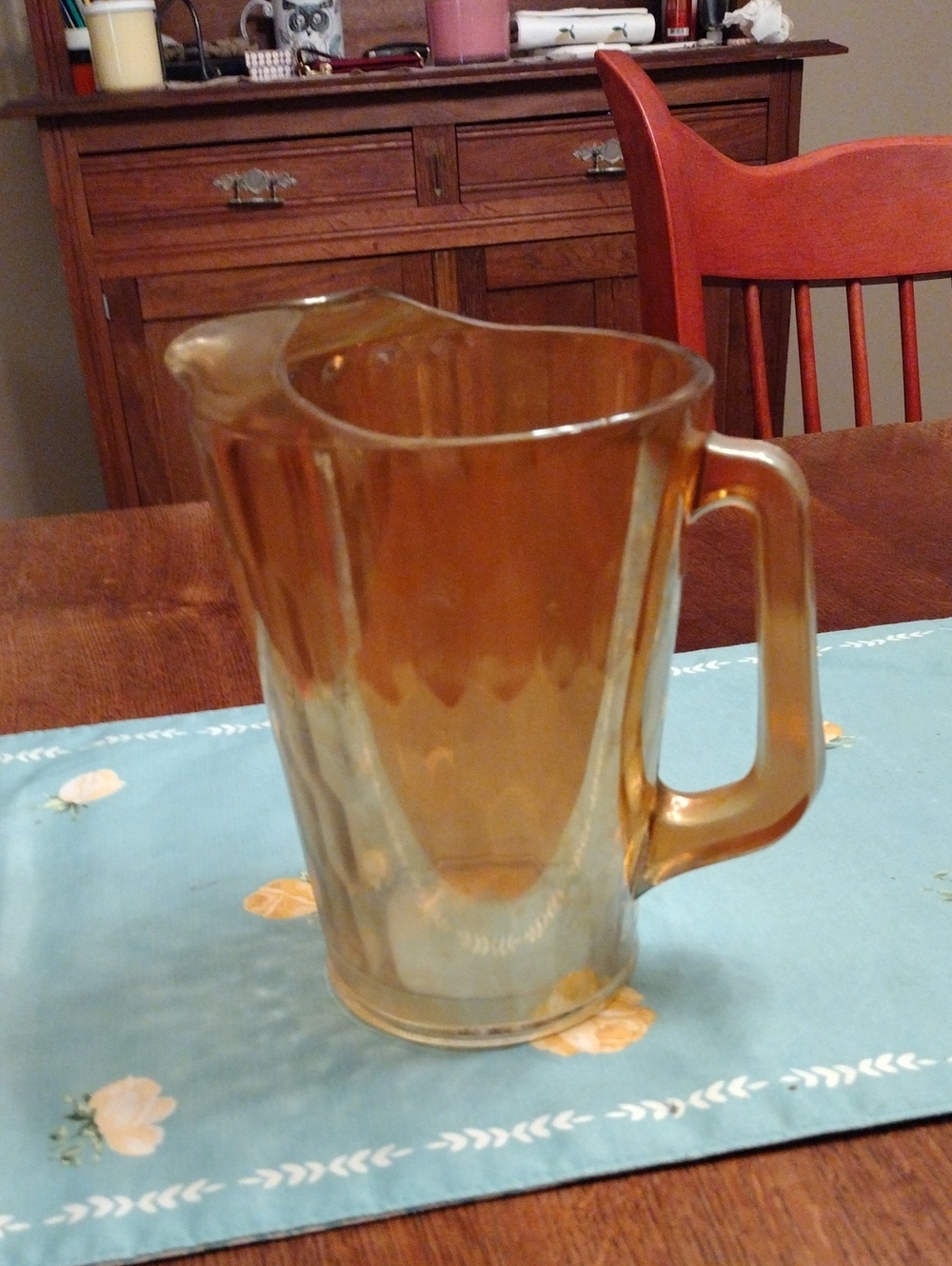 Amber Glass Pitcher - Home Dining